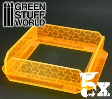 5x Kleine transparente Acrylwände - Orange - Infinity Modellbau Gelande