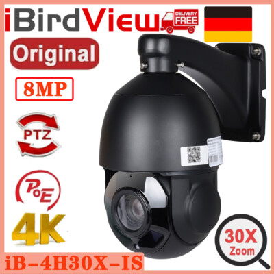 iBirdView 8MP PoE 30× Zoom Human Auto Tracking 2-Way Audio PTZ Dome IP Kamera DE