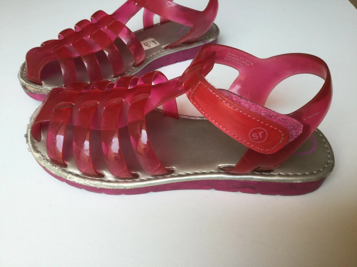 Stride Rite Natalie Fisherman Jelly Sandals Size 9.5 Pink Hook and