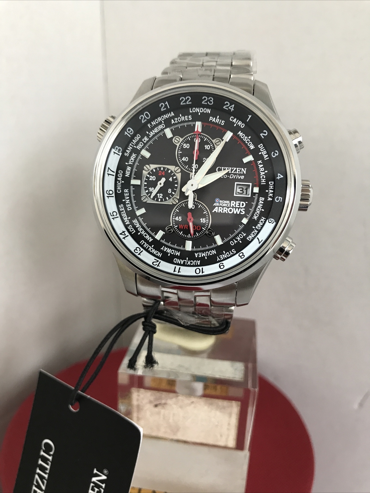 Citizen Men’s Eco-drive Red Arrows World Time Chrono Bracelet Watch CA0080-54E