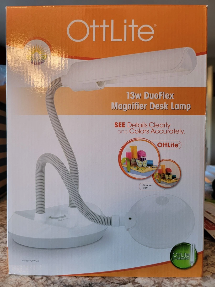 Ottlite Space-Saving LED Magnifier Desk Lamp