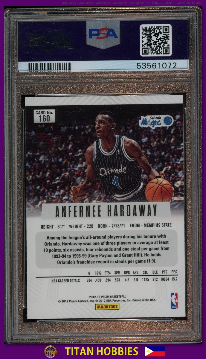 2012-13 Panini Prizms SILVER Prizm #160 Anfernee Hardaway Silver 