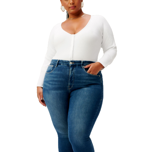 Good American Snap Front Bodysuit Size 5D 2839 NEW