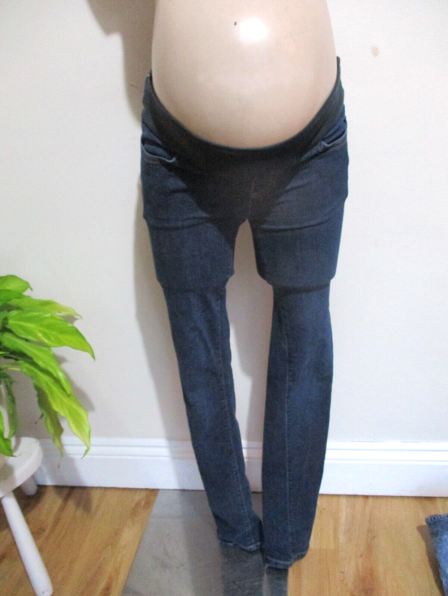 SERAPHINE MATERNITY BLUE UNDER BUMP SKINNY JEANS SIZE UK
