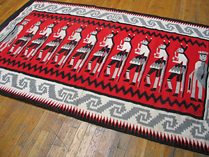 Antique American Navajo 7'7" x 4'7" - Picture 2 of 3