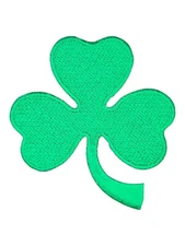 GREEN SHAMROCK THREE LEAF CLOVER LUCKY EMBROIDERED PLANT IRON ON PATCH