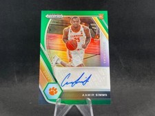 2021 PANINI PRIZM DRAFT PICKS AAMIR SIMMS DP-ASI ROOKIE GREEN PRIZMS AUTO SP