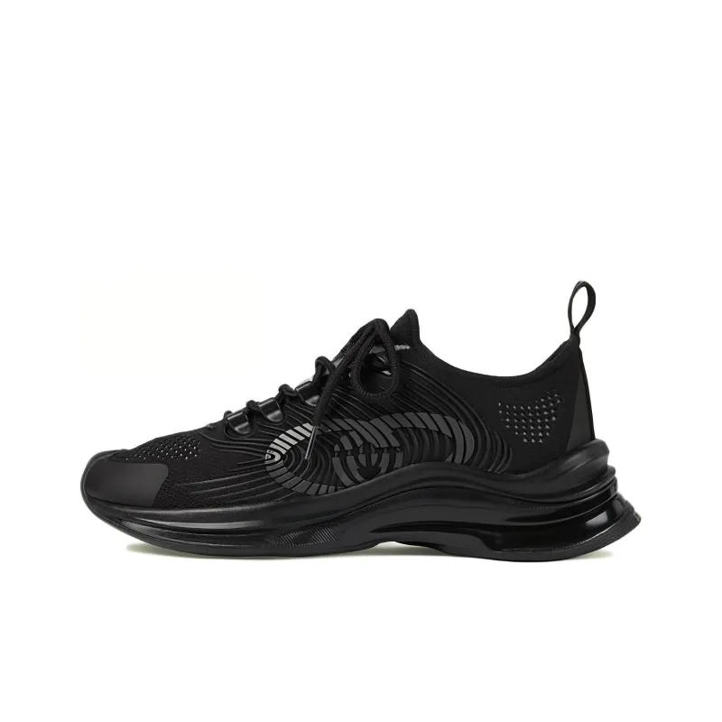 GUCCI RUN Fabric Low-top Sneaker Women's Black 714665 USM10 8442