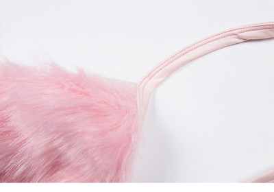 white fluffy bralette