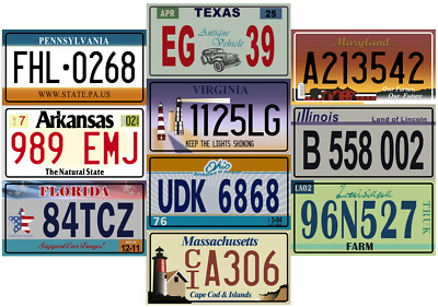 Nummernschilde USA road sign Set of 10 US License Plates replica made in metal