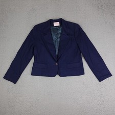Vintage Pendleton Blazer Womens 8 Petite Blue 100 Virgin Wool Made In USA