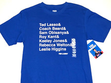 Ted Lasso Soccer Football Club TV Show List of Characters T-Shirt New! SMALL