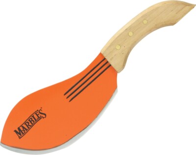 Marbles Bolo Camp Cleaver Knife 8.62'' Orange Finish Blade Natural Wood Handle