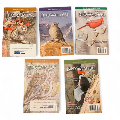 Lot of 5 Bird Watcher s Digest Magazines   Owl Sparrow Woodpecker Cardinal