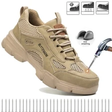 Men Work Shoes Breathable Steel Toe Boots Lightweight Safety Protective Boots