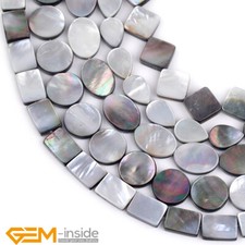 Natural Rainbow Luster Black Lip Shell Assorted Shapes Beads Jewelry Making 15"