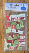 Paper House 3D All I want for Christmas    Santa Presents XMas Scrapbook Stickers