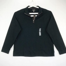 Tasso Elba Mens Sz Small Pullover Sweater Sweatshirt Black 1/4 Zip Long Sleeves