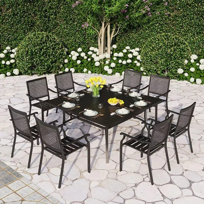 9 piece outdoor dining set with umbrella sales