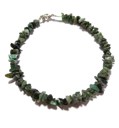 natural green emerald gemstone uncut chips 4x7 mm beads 925 silver 5" Bracelets - Picture 3 of 10