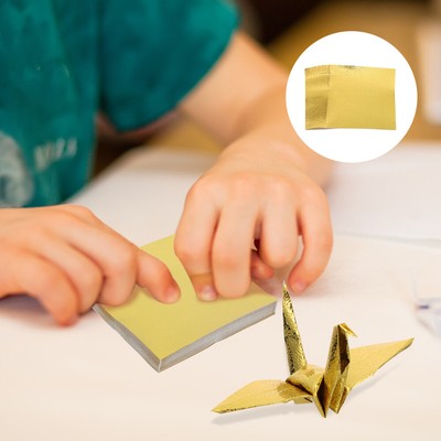  100 Pcs Origami Paper Gold Foil DIY Single-sided Pearl Folding