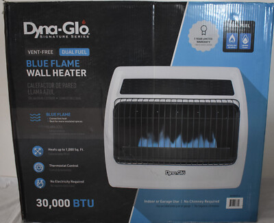 Dyna-Glo Signature Series Blue Flame Dual Fuel Vent Free Wall Heater 30,000  BTU | eBay