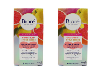 Biore Clear & Bright Tiefenreinigende Clear-Up Strips , 2x6er EAN5017634280116