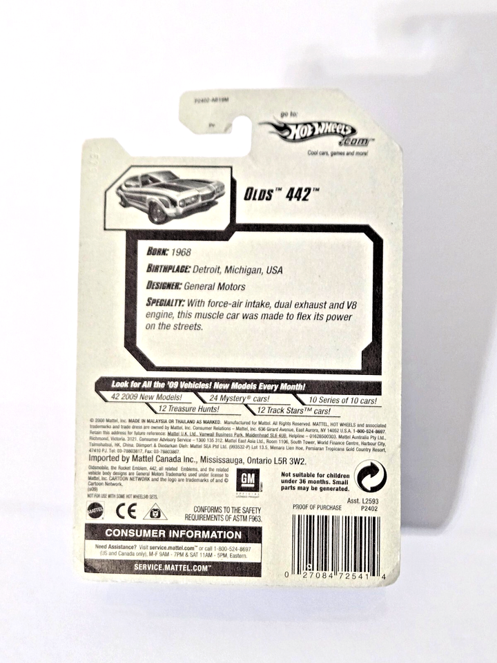 Hot Wheels Redline Olds 442 In Medium Blue