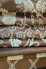 Jacquard Fabric 54 wide, sold by yard Chocolate and Blue