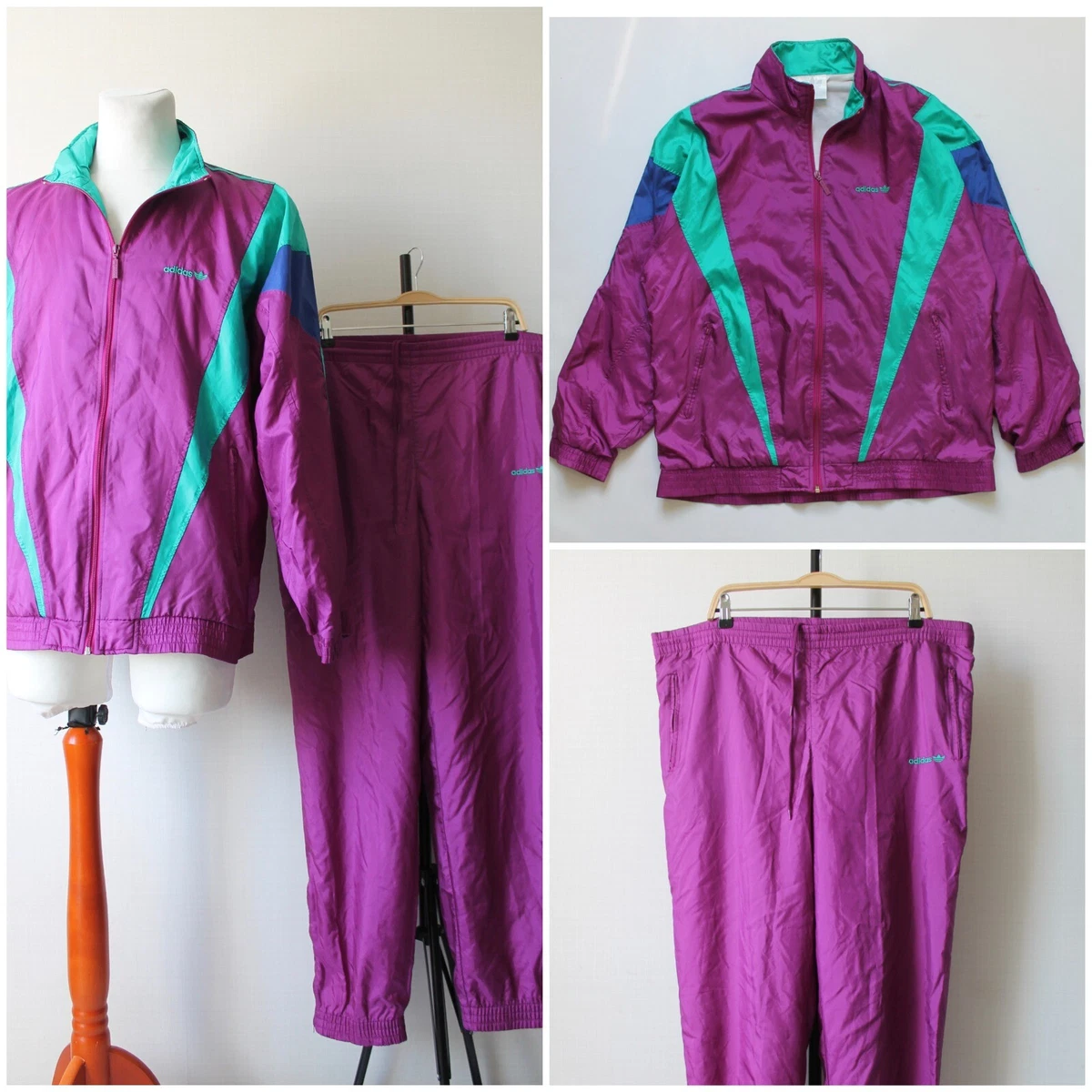90 s ADIDAS VINTAGE NYLON TRACKSUIT Size L XL