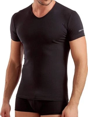 ENRICO COVERI- 3 magliette interne uomo scollo a V in cotone bielastico