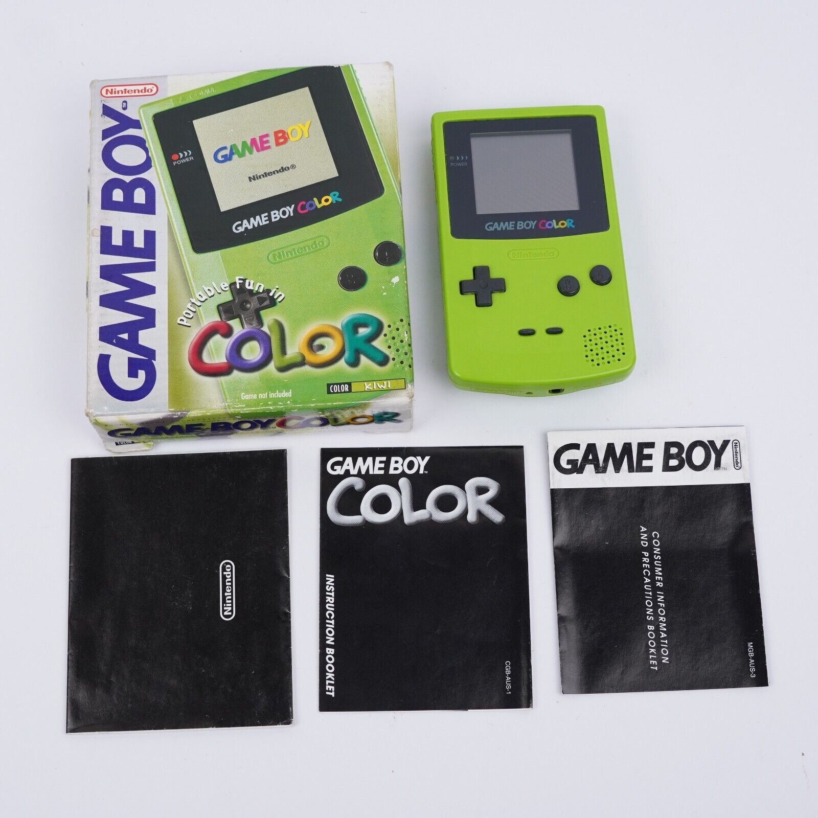 Nintendo Game Boy Color Console Kiwi Lime Green Complete In Box 