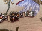 Vintage Stylish Charming  Silver Tone Rhinestone Floral Link Bracelet — photo 8
