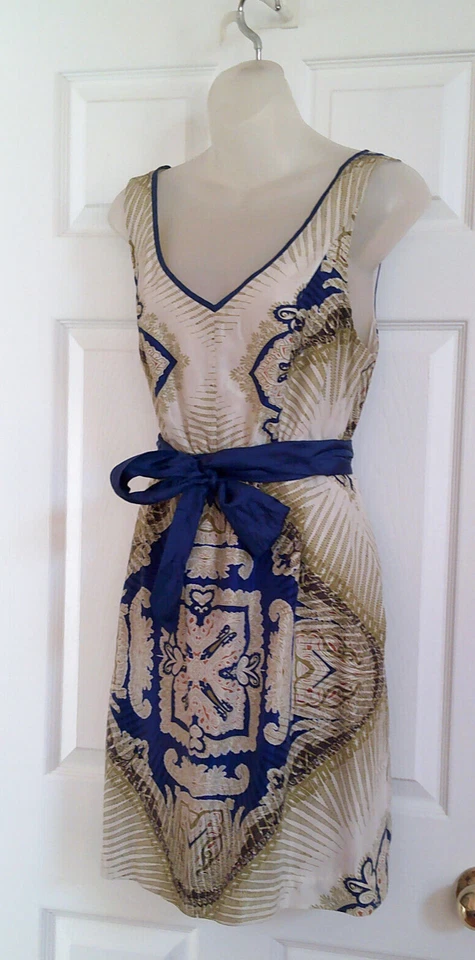 Vestido Edme & Esyllte 100% Seda S Boho Forrado Bolsillos con Cinturón Cuello en V Cachemira Foto 2 de 4