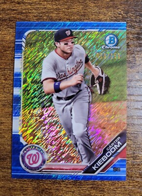 2019 Bowman Chrome Prospects Blue Shimmer Refractor /150 Carter Kieboom RC SP