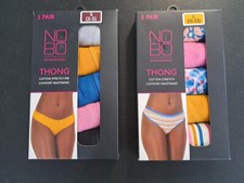 NOBO No Boundaries Womens Cotton Stretch Rib THONG, Size Small - New