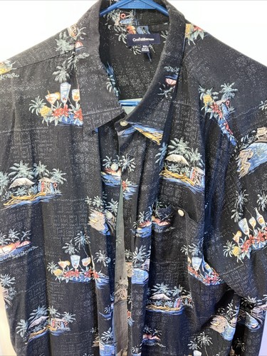 Croft & Barrow Men's Size XL Short Sleeve Floral Hawaiian Button Front Shirt