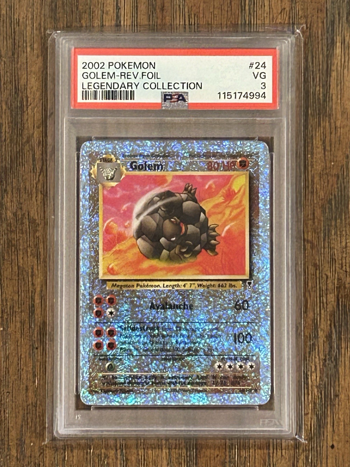 2002 POKEMON LEGENDARY COLLECTION #24 GOLEM-REVERSE FOIL PSA 3🔥