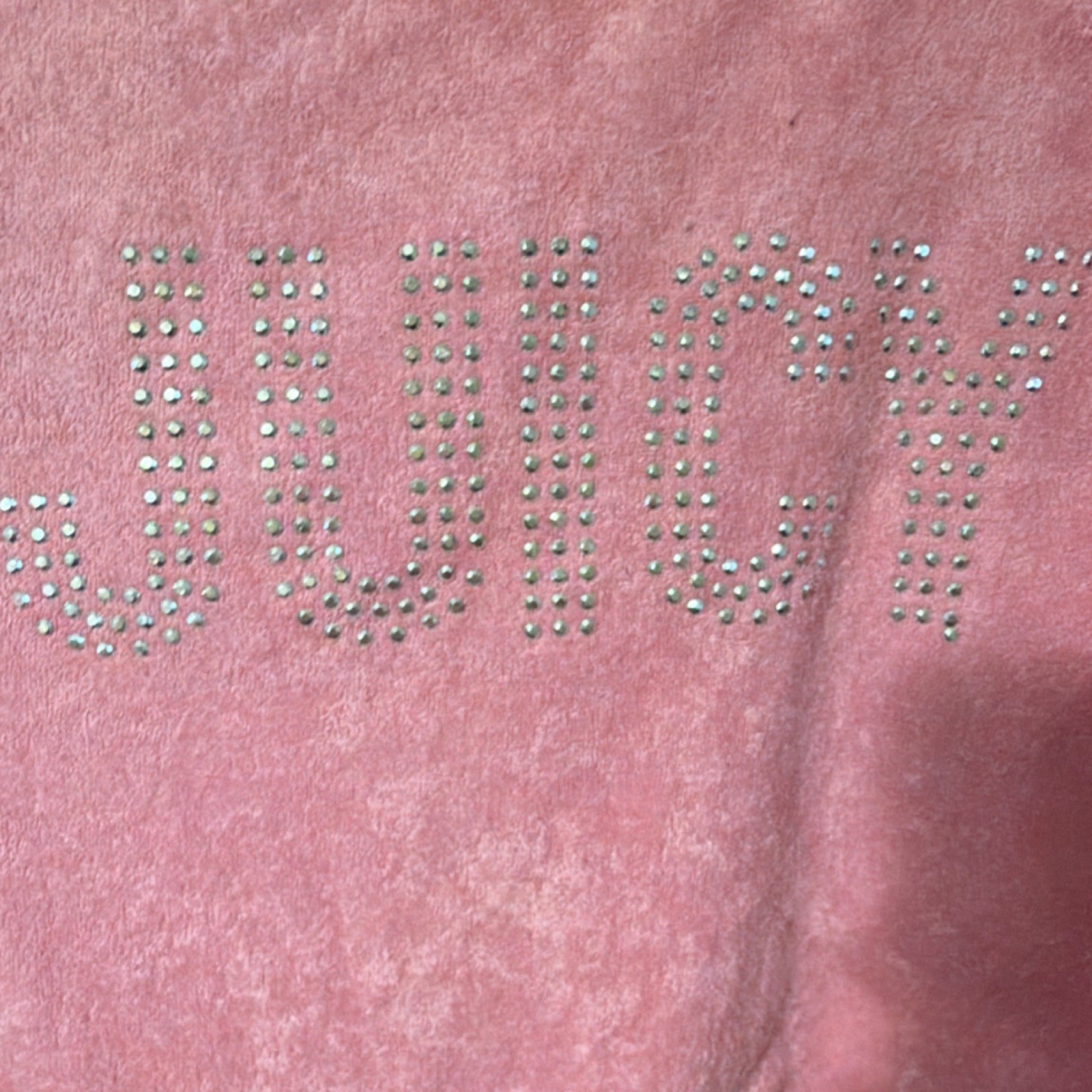 Juicy Couture Pink Velour Rhinestone Logo Cami Pajama Top Sleeveless L