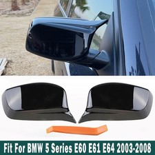 Paar Spiegelkappen Glänzend Schwarz Für BMW 5er E60 E61 2003 2004 2005 2006-2008