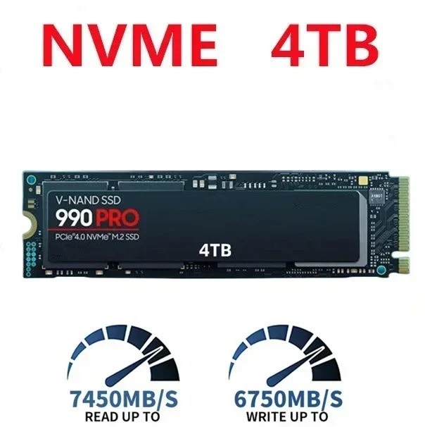 990 Pro 4TB NVMe M.2 PCIe 4.0 SSD - Ultra Fast Read 7450MB/s PS5 PC - Image 2 of 4