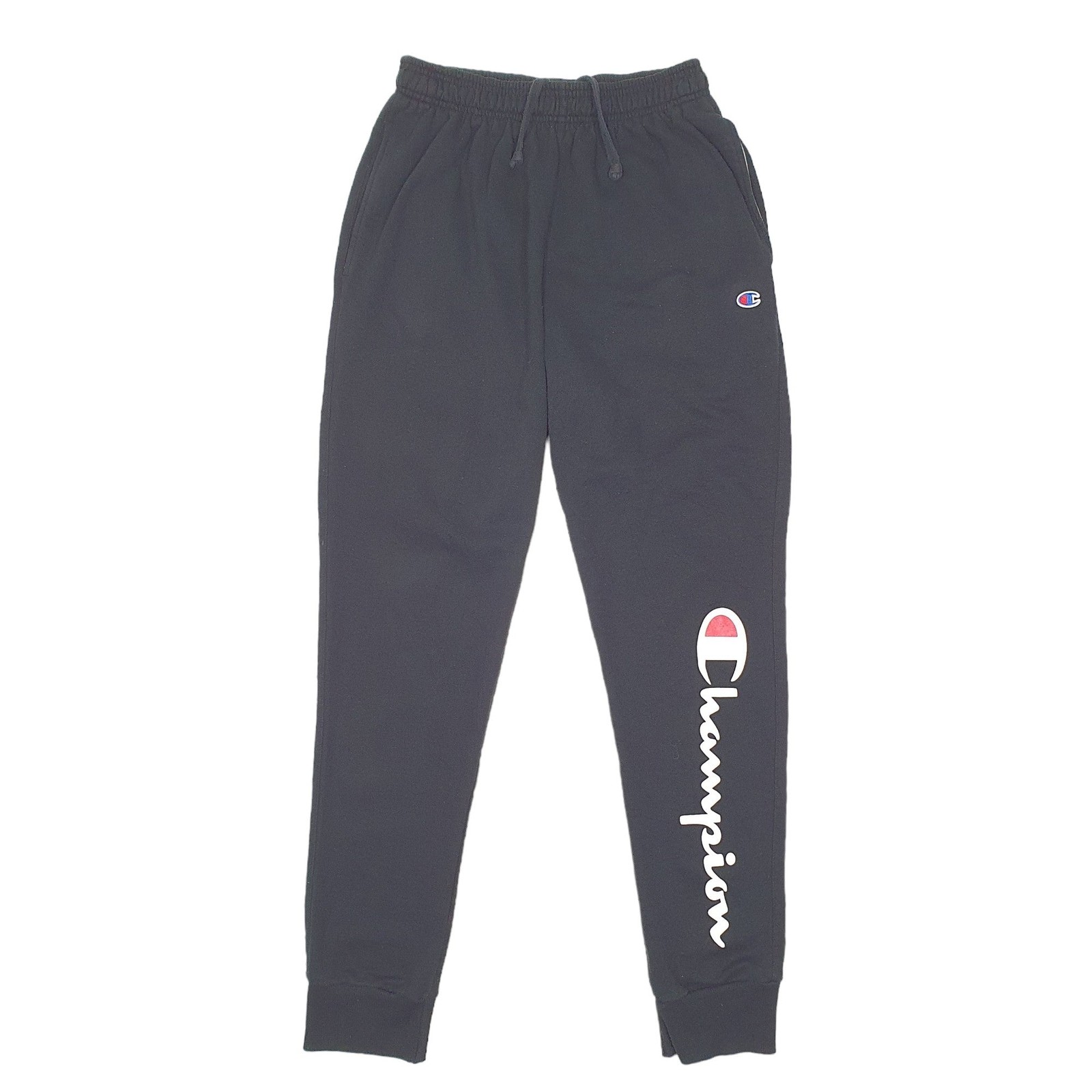 CHAMPION Jogger Trousers Cotton  &  Polyester Black Mens W28 L32
