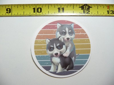 SUN BAND WOLF PUPPIES SMALL STICKER DECAL DOG WILD ANIMAL FUNNY
