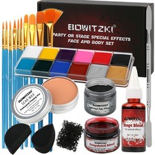 Bowitzki Halloween Makeup Sfx Makeup Kit Fake Blood Scar Wax Extension Oil Kit