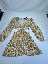 Forever 21 Floral Long Sleeve Cutout Mini Dress