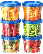 Food Storage Containers 6Pcs 24oz Twist Lid Leakproof Freezer Microwave Safe