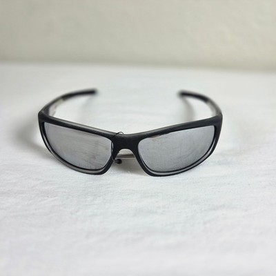 X-Loop Sport Sunglasses Matte Black Silver Mirror Lens UV400 Wrap Around New