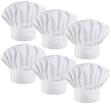 6 Pack Chef Hat Set Elastic Baker Kitchen Catering Cooking Chefs Hats