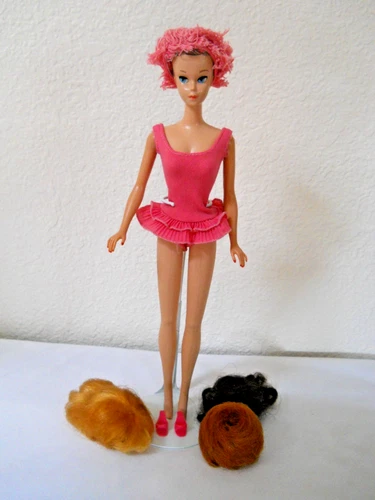 Vintage 1964 MISS BARBIE Doll Plus Wigs, Original Swimsuit, Cap, Shoes