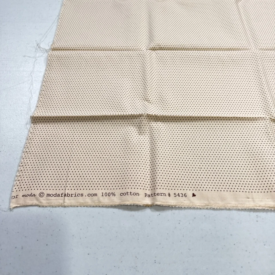 moda quilting fabric cotton beige dots 5436 19x42 - Image 3 of 4